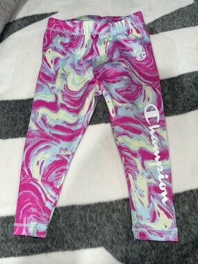 Champion Pink, Light Blue & Yellow Swirl Leggings